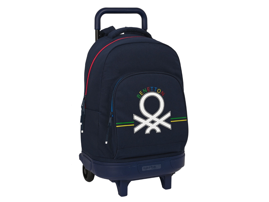 Mochila Escolar Con Ruedas Benetton Sixties Navy 33 x 45 x 22 cm Worten.es