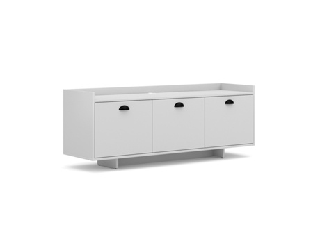 Mueble para televisión Heres blanco 139 cm con 3 puertas PETITS-MEUBLES