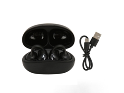 Fones de Ouvido Mali Bluetooth Clip On, estéreo, cancelamento de ruído, 55h, para esportes, viagens, academia, preto