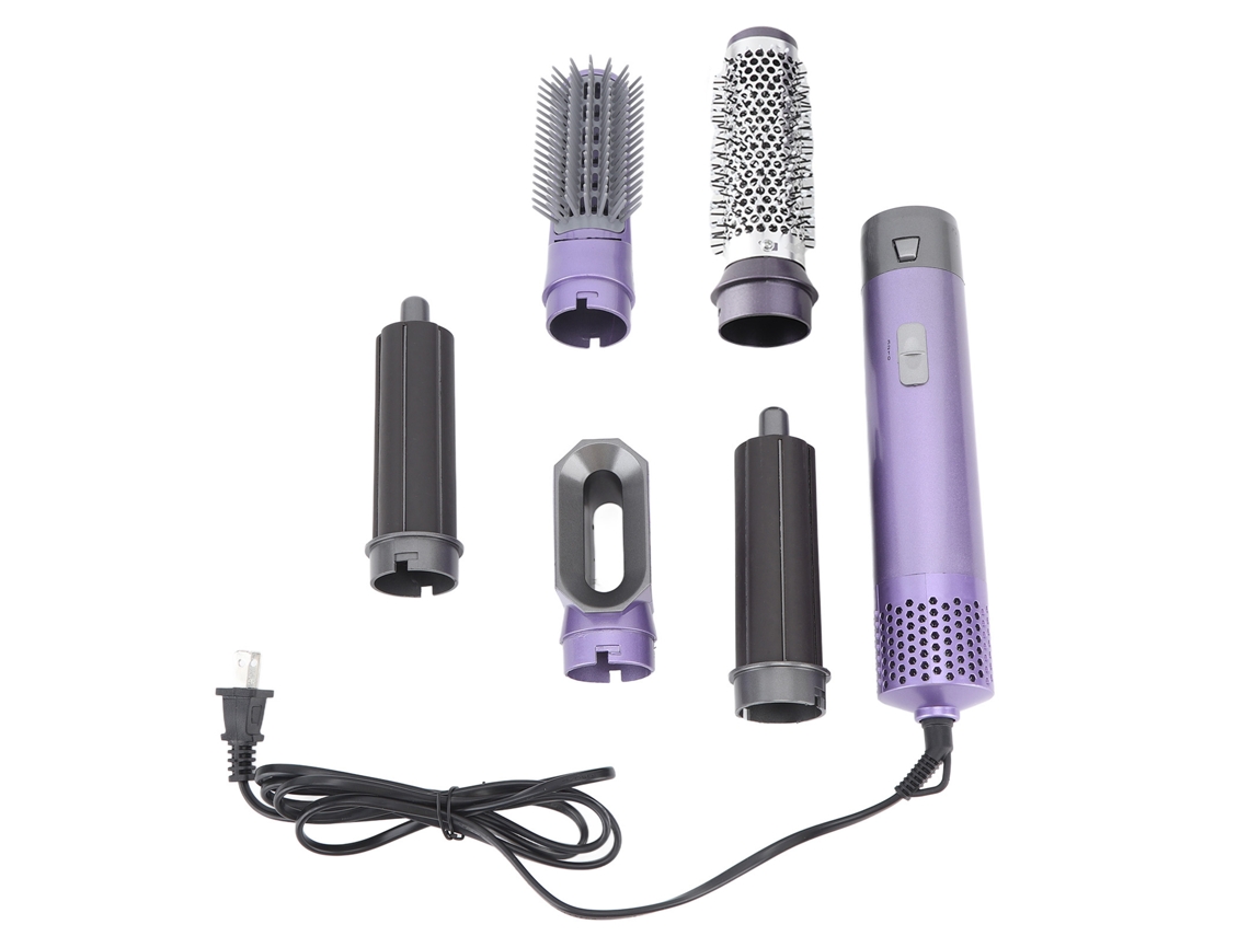 Set De Cepillo De Aire Caliente 5 En 1 Secador Multifuncional Para Pelo Liso Y Rizado Morado