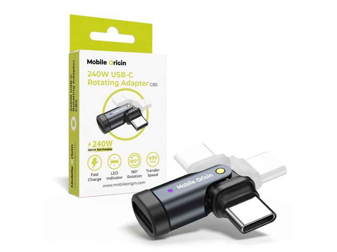 Adaptador Usb-c Mobile Origin Cb5 240w Giratorio 360°