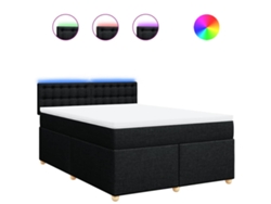 Maison Exclusive - Cama Box Spring Con Colchón Tela Negro 160x200 Cm