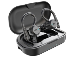 Auriculares inalámbricos Bluetooth 5.2 JIAPEI con micrófono, reducción de ruido inteligente, pantalla LED, estuche de carga, carga rápida y control táctil - Negro