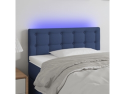 Cabecero Con Led De Tela Azul 90x5x78/88 Cm