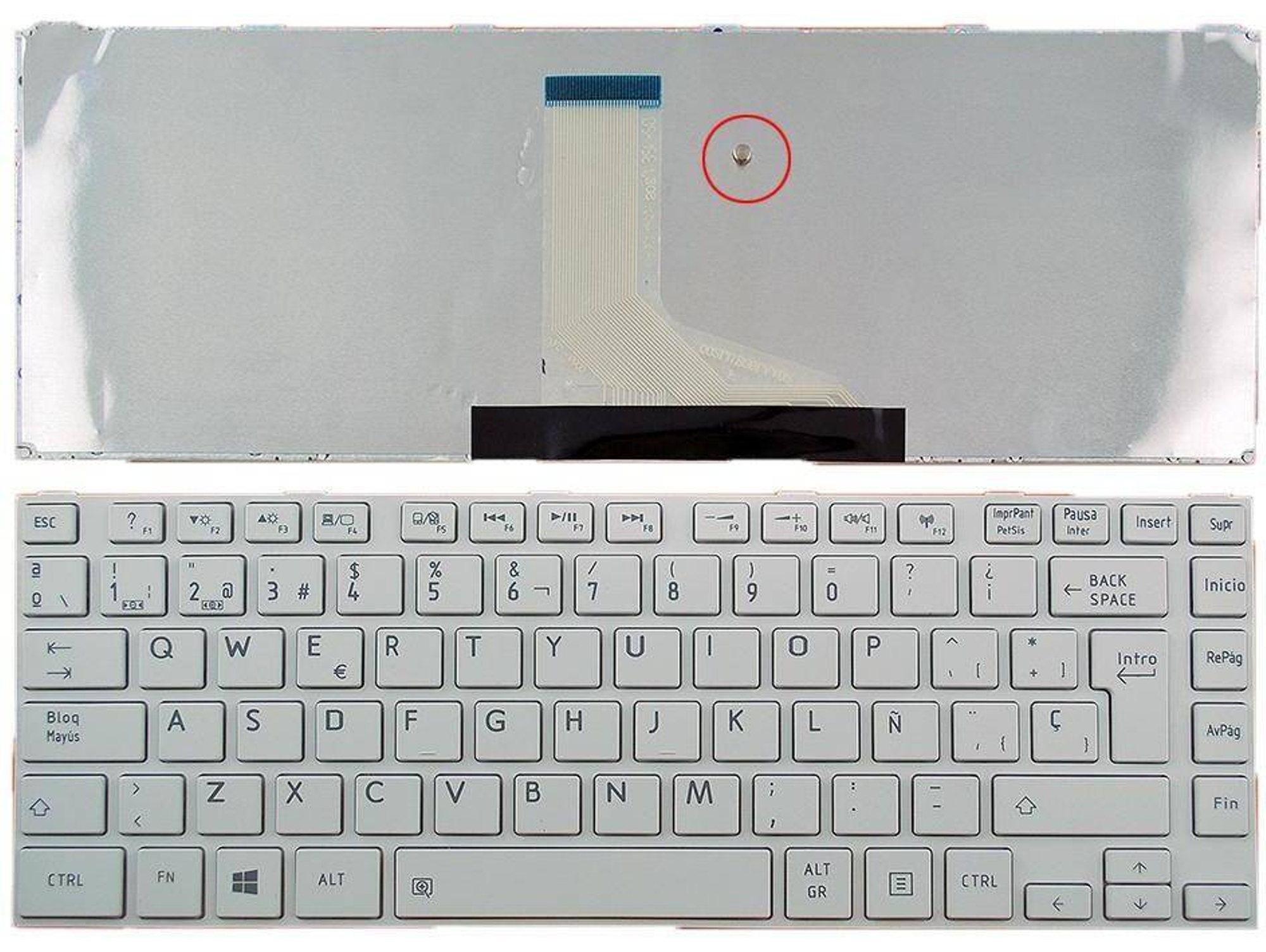 Teclado para Portátil Toshiba L830 L840 Blanco