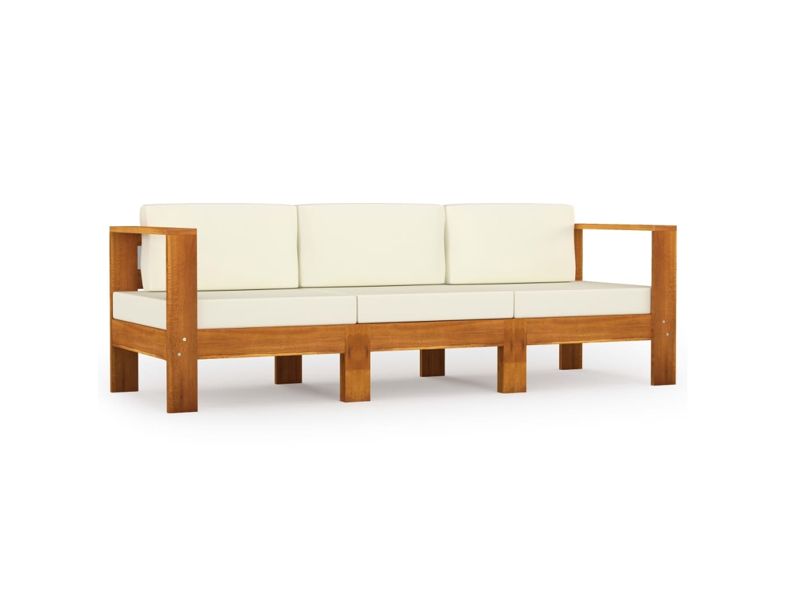 Sofá de jardín VIDAXL Blanco Madera de acacia (70x65x60 cm)