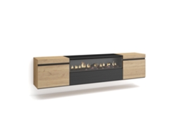 Mueble de TV SKRAUT HOME para TVs hasta 80'' (Marrón - Melamina - 200x35x45 cm)