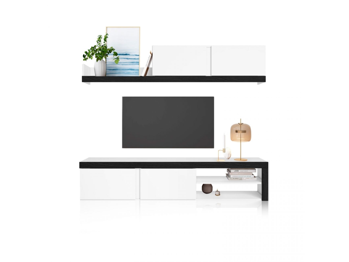 Salón Axis 180 Blanco - Ceniza 180 x 37 x 40 cm