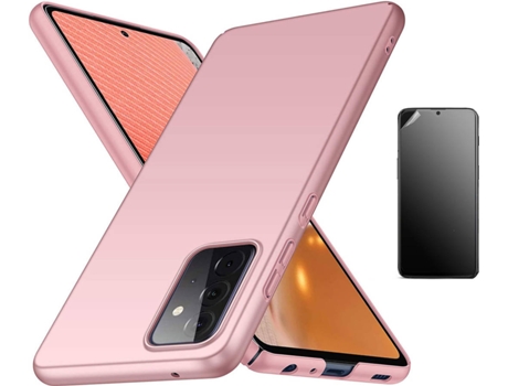Kit Carcasa Y Protector Samsung A72 4G Ultimatte Turtleshell Rosa
