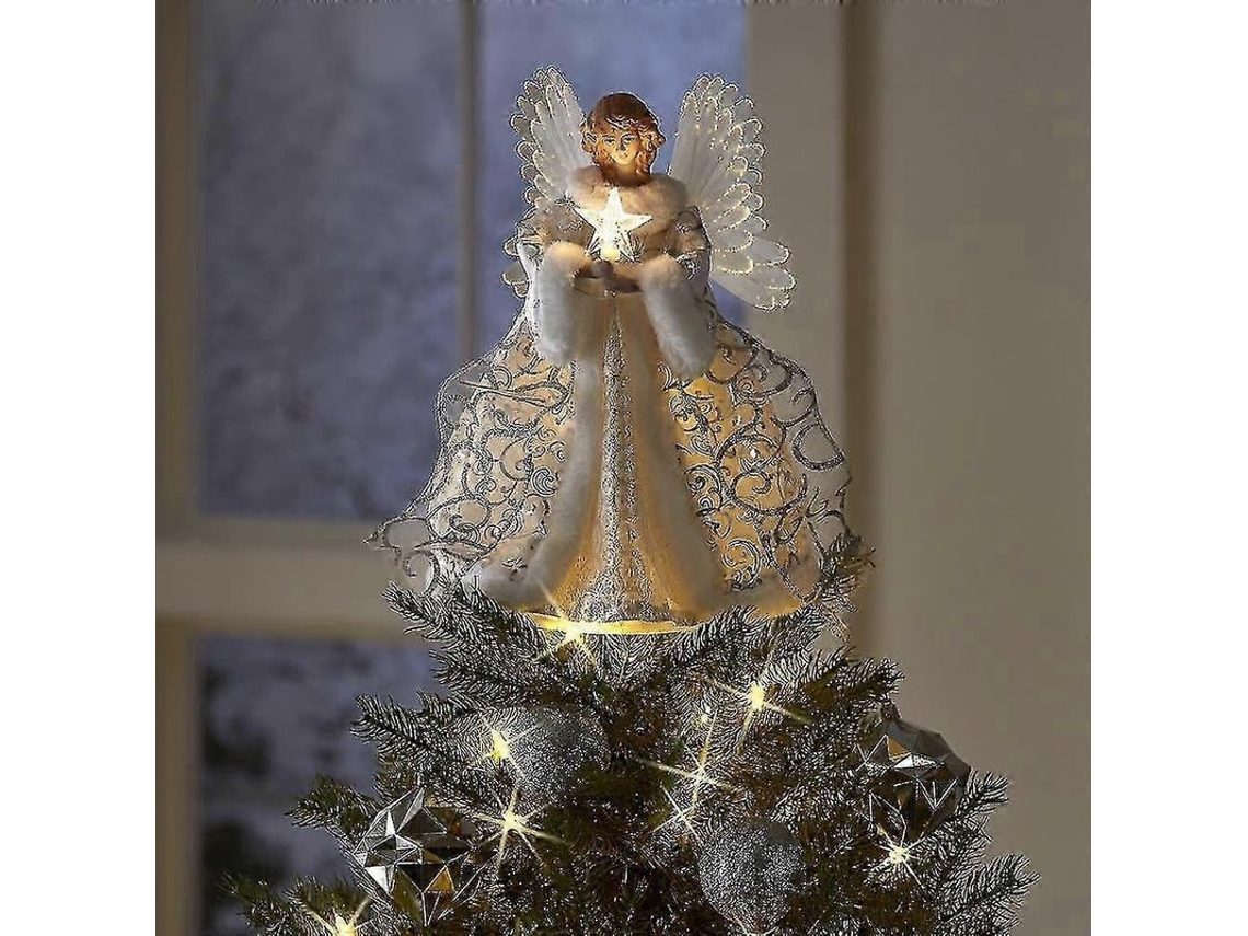 Adorno De Ángel Para La Cima Del Árbol De Navidad Con Luz Led Usb - Decoración Festiva Para Navidad Y Año Nuevo