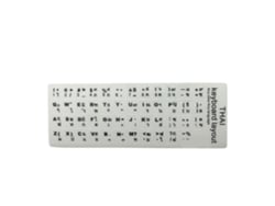 Pegatinas Para Teclado Tailandés Para Portátil De 15,6", Pvc Resistente Al Desgaste, Textura Cepillada, Letras Negras Sobre Fondo Blanco.
