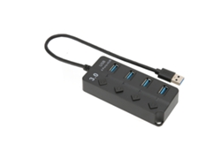 Hub Divisor Usb 3.0 De 4 Puertos, 5 Gbps, Plug And Play Para Windows Os X Con Interruptores Led.