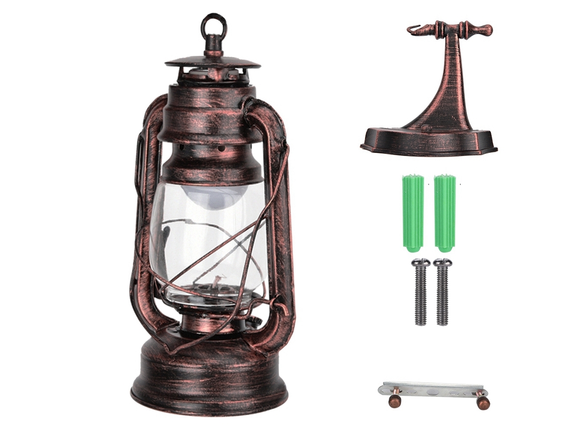 Yncm2026-lámpara De Pared Retro De Hierro Antiguo 111-240v, Aplique De Luz Bronce Rojo Para Café Bar Pasillo
