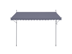 Toldo para patio Succebuy de 157 x 47 pulgadas con manivela, gris oscuro, toldo retráctil con sombrilla