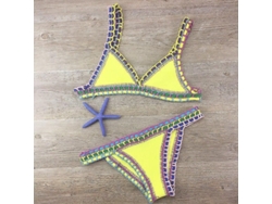 2026-traje De Baño Crochet Mujer Biquini Sexy Bandage Brasileño Sin Armadura Talle Normal 2023