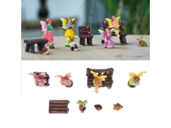 10 Estatuas Decorativas De Hadas Con Flores De Resina Pintadas A Mano Para Jardín Y Exteriores