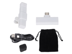 Microfone Lavalier Sem Fio Omnidirecional Condensador Com Clip Fácil Para Gravação Youtube Podcast Vídeo Branco