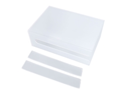 Caja de pañuelos transparente para colgar en la pared, de acrílico transparente, para el hogar, hotel, baño, cocina, color blanco L