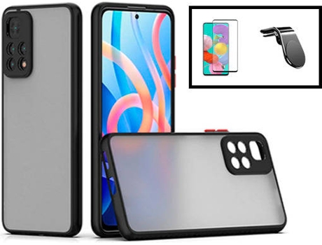 Kit Carcasa Trasera Protección Cámara + Protector de Pantalla Xiaomi Redmi Note 11 GIFT4ME Negro