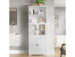 Mueble de baño alto de 57,4 x 28,5 x 160 cm con espacio de almacenaje y estantes ajustables. Tienda BAGOLY