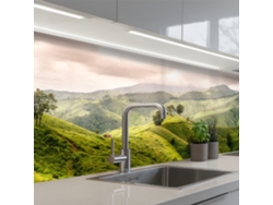 Salpicaderos De Cocina Paisaje - Colinas - Verde 200x80 Cm