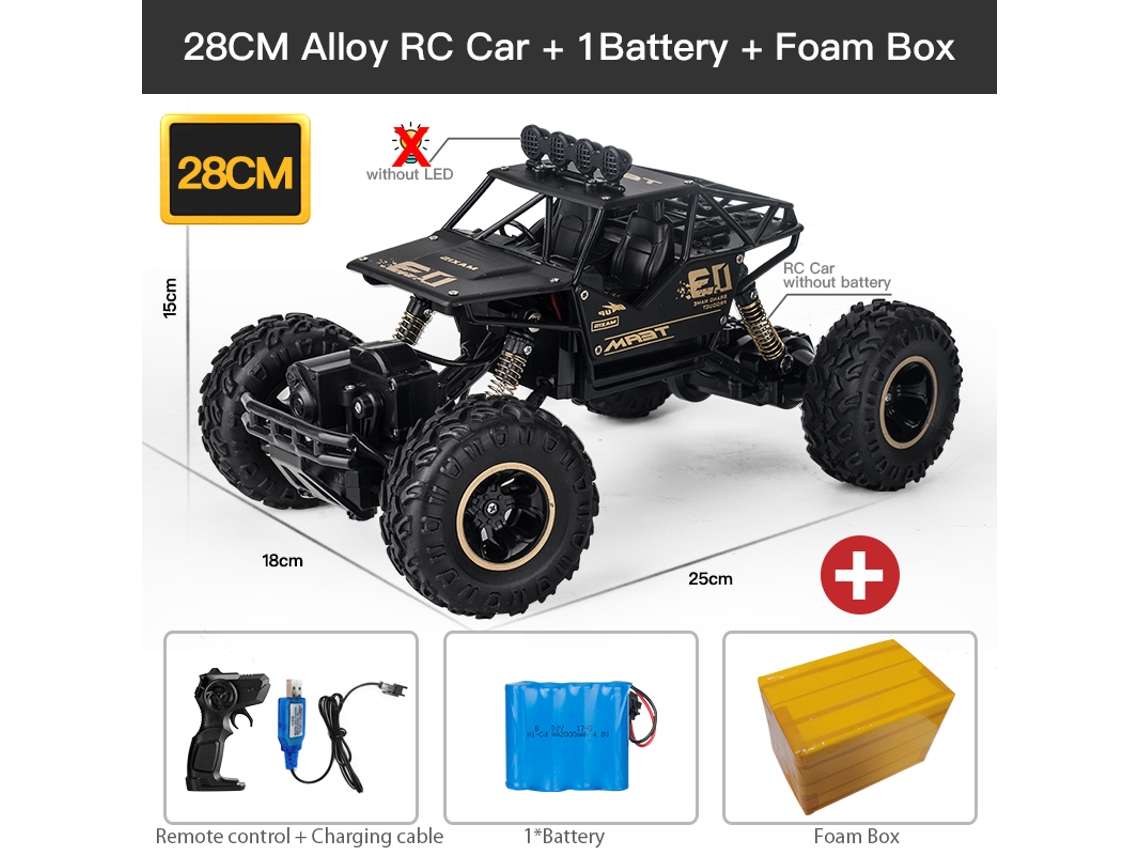 Coche RC 116 2WD con luces LED, todoterreno de escalada, control remoto de 2.4G, juguete para niños y niñas, color naranja. Aeuzwr