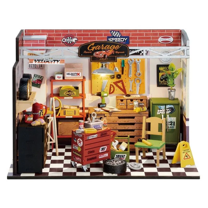 Maqueta Robotime Rolife Garage Workshop DG165 MADNESSTOYS