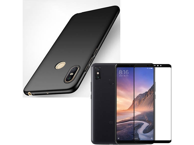 Kit Carcasa y Protector Cristal 5D Xiaomi Mi Max 3 SlimShield Negro