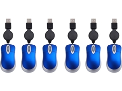 6 Mini Ratones Ópticos Usb Retráctiles Con Cable Para Ordenador Portátil