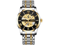 Reloj Mecánico Automático Esqueletizado (dos Tonos, Negro), Reloj De Pulsera Casual Y Elegante Para Hombre.