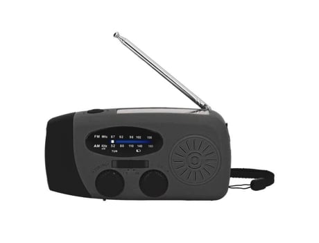 HURRISE Radio Solar de Manivela FM/AM Radio con Linterna LED Portátil USB Radio FM/AM Reloj Modelo Europeo