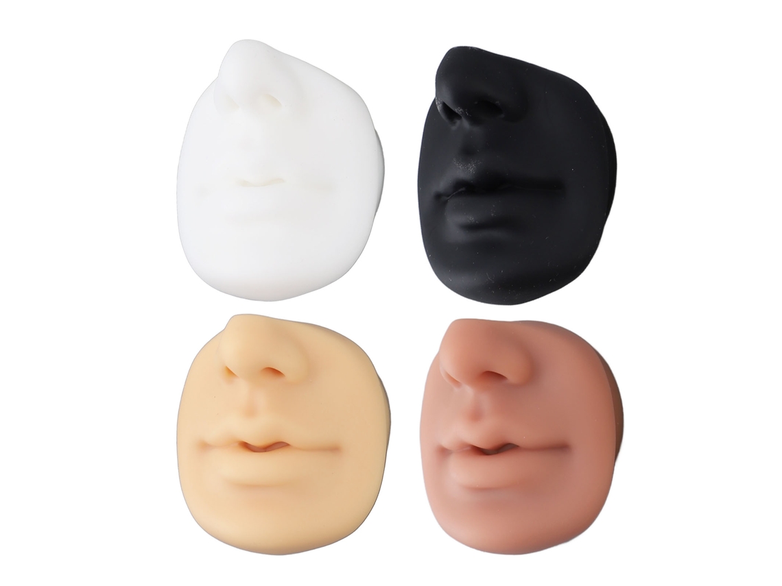 Modelo De Silicona De 4 Piezas Para Perforaciones De Nariz, Boca Y Labios, Tatuaje Práctico, Maquillaje Permanente.