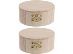 Joyería Redonda Compacta Hecha Material Sintético Juego 2 Almacenamiento Elegante Sencillo Cuentas Objetos