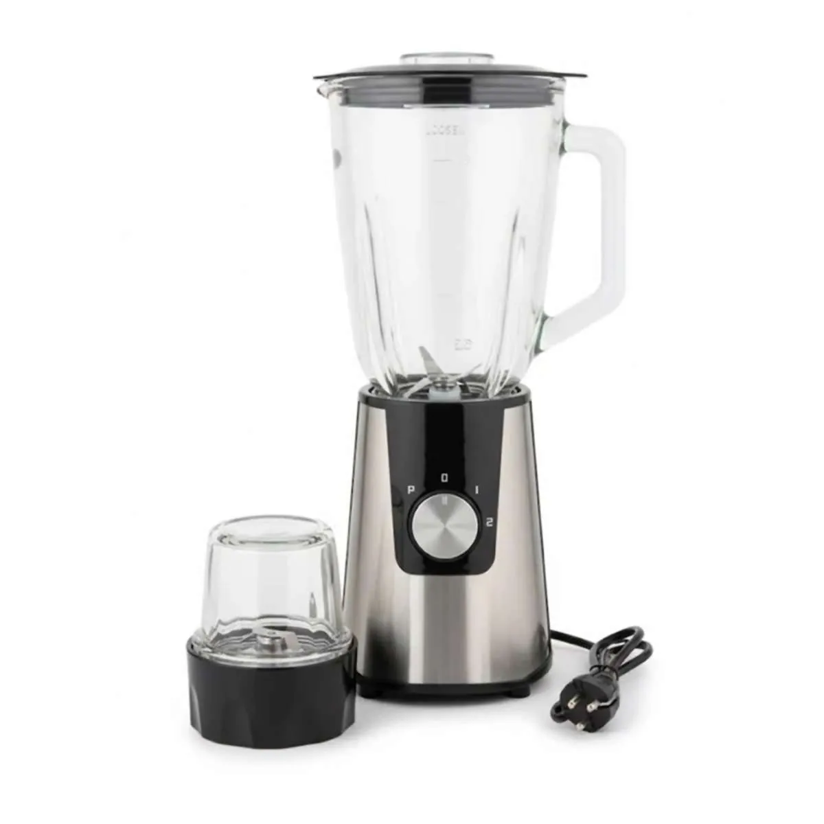 Licuadora Con Molinillo Klack 600w Jarra De Cristal 1.5l 2 Velocidades Y Función Pulse Para Smoothies Y Café