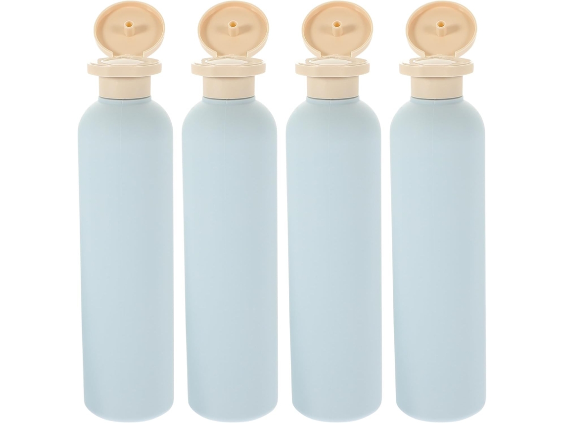 Lot De 4 Frascos Lotion En Plástico Avec Bouchons 260 Ml Azul Clair Botellas Distributrices