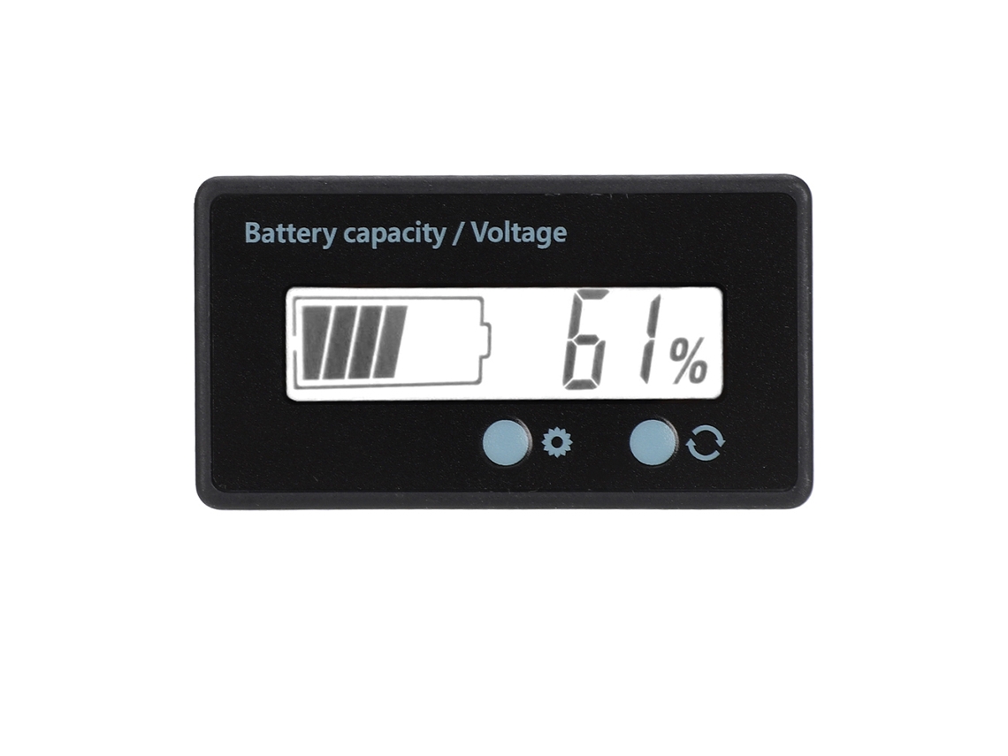 Voltímetro digital LCD para baterías de 12-84 V con alarma de luz blanca e indicador de capacidad | Sin marca