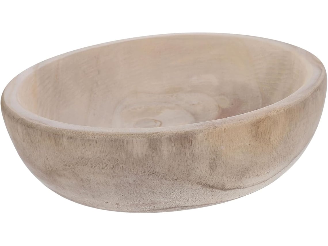 Bandeja Redonda De Madera De Paulownia De 24 X 7,5 Cm, Organizador De Joyas Para Pendientes.