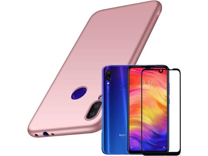 Kit Carcasa y Protector Cristal 5D Xiaomi Redmi 7 SlimShield Rosa
