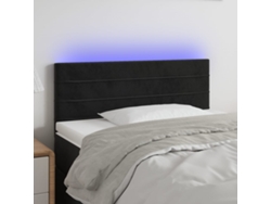 Cabecero Con Led De Terciopelo Negro 100x5x78/88 Cm