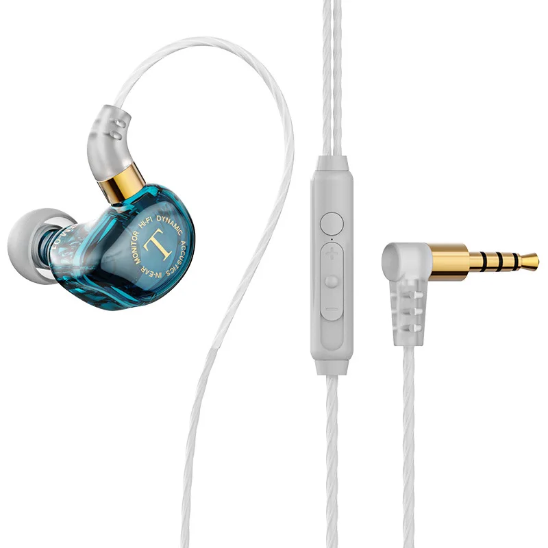 Auriculares Con Cable De Alta Fidelidad Con Sonido Envolvente (azul), Graves Profundos, Controlador Dinámico Y Micrófono.