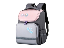 Mochila escolar ligera de alta capacidad con doble asa, color gris claro