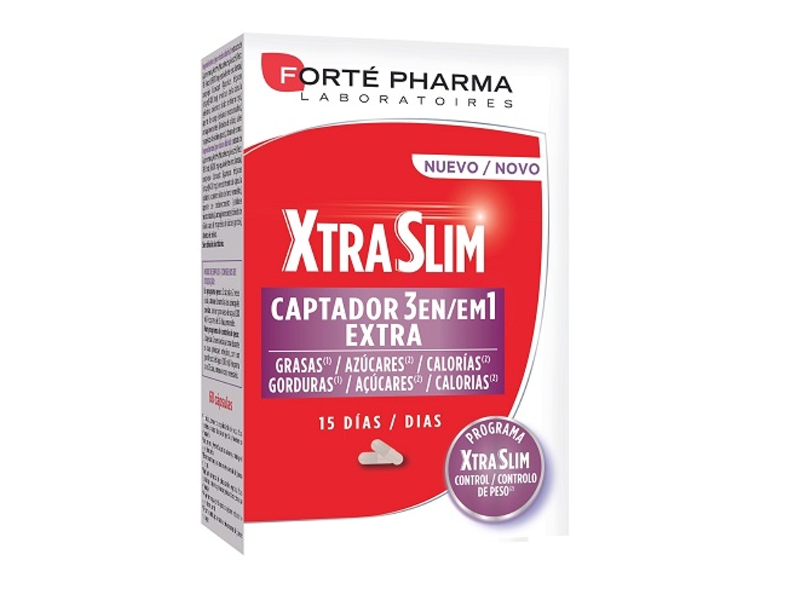 Complemento Alimentar FORTE PHARMA Forte Pharma Xtraslim Captador 3 En 1 (60 capsulas)
