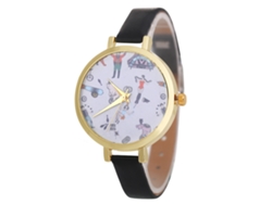 Reloj De Pulsera Analógico De Cuarzo Sencillo E Informal Para Mujer Con Correa De Pu - Regalo (negro)