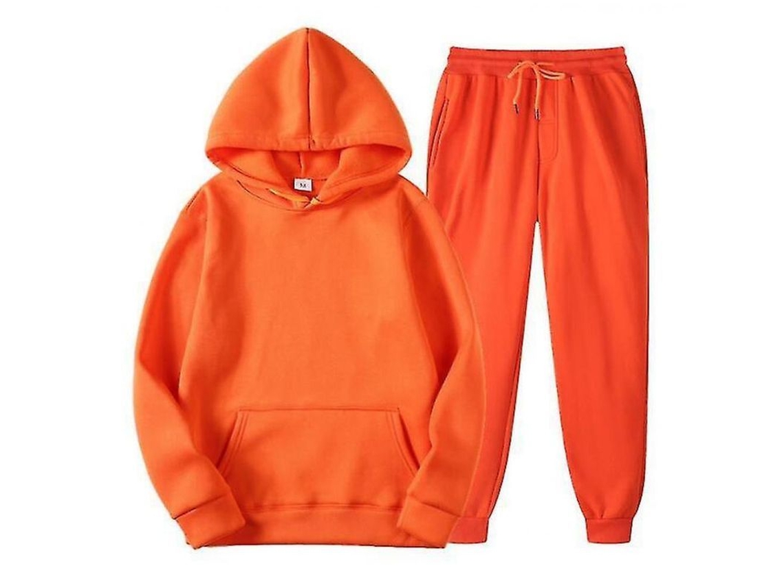 2026-conjunto De Chándal Para Hombre De Manga Larga De Color Sólido Casual Ncd L Naranja