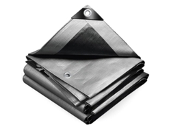 Lona Protectora Resistente E Impermeable Fabricada En Polietileno De 160 G/m², De Color Gris Y Negro, De 3x4 M.