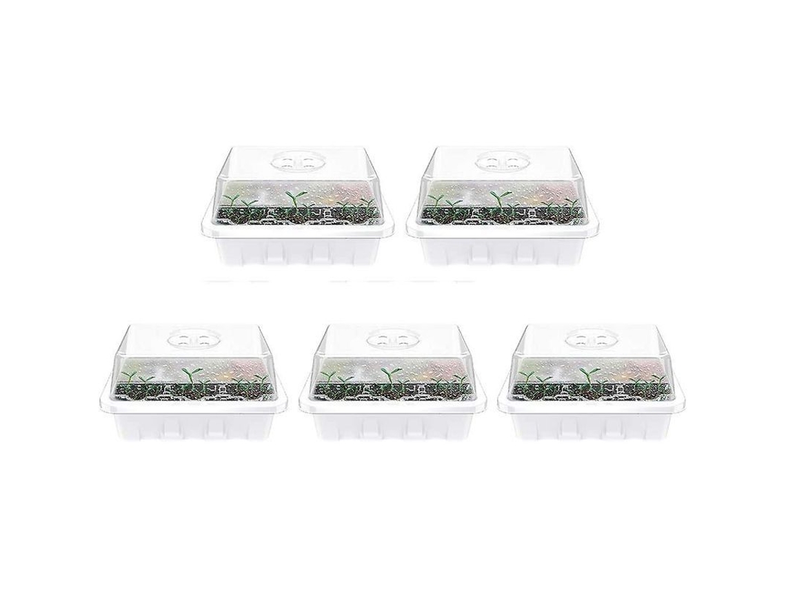Juego De 5 Bandejas Para Semilleros, Mini Invernadero Para Plantas, Con Tapa, Para Propagación En El Jardín.
