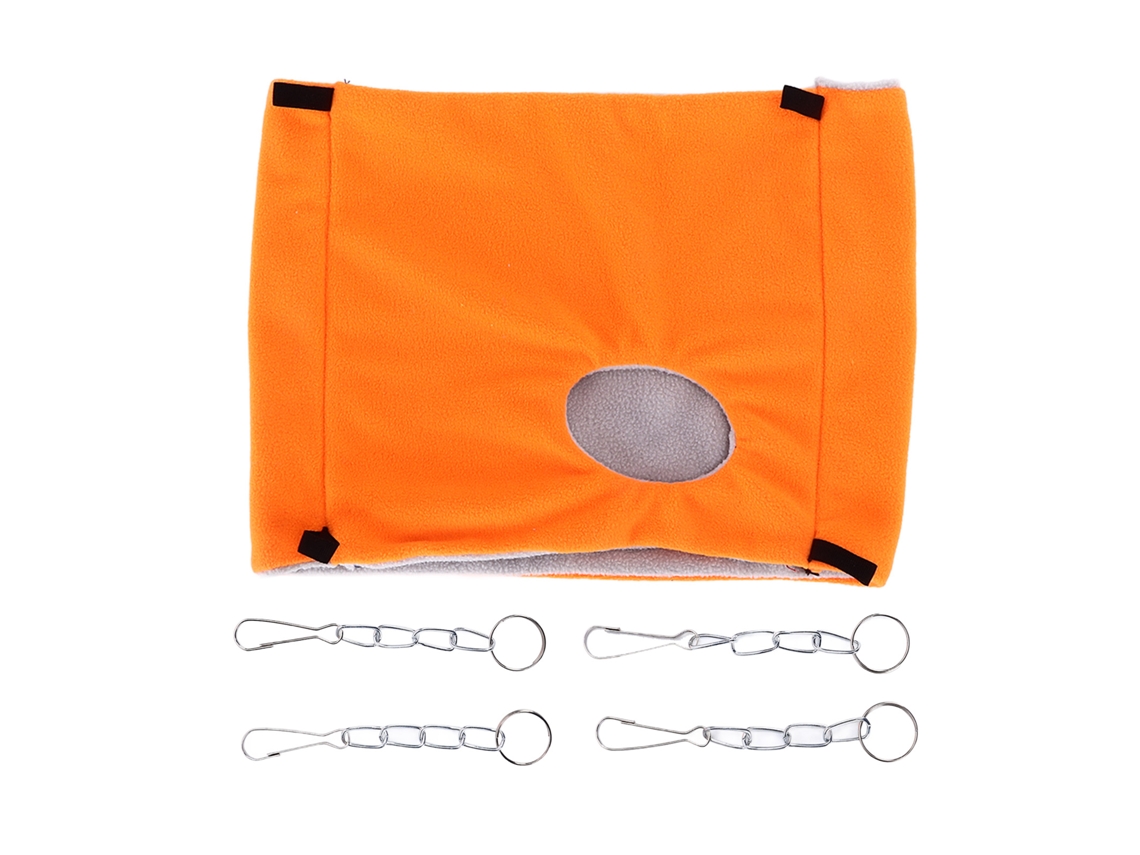 Nido De Felpa Cálido Para Pájaros Y Hámsteres, Hamaca Doble, Jaula Colgante, Invierno, Naranja