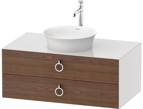 DURAVIT Tulip blanco, mueble de baño colgado en la pared, ancho 1000 x fondo 550mm, con 2 cajones, con tirador, WT49910