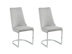 Cadeiras cantiléver com estrutura cromada BELIANI Altoona de Veludo Cinzento 45x55x94