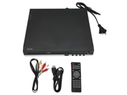 Mini Reproductor De Dvd 1080p Con Mando A Distancia, Usb, Puerto De Micrófono, Interfaz Hdmi Y Enchufe Europeo.